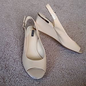 Alex Marie Wedge Slingback Peep Toe Heels